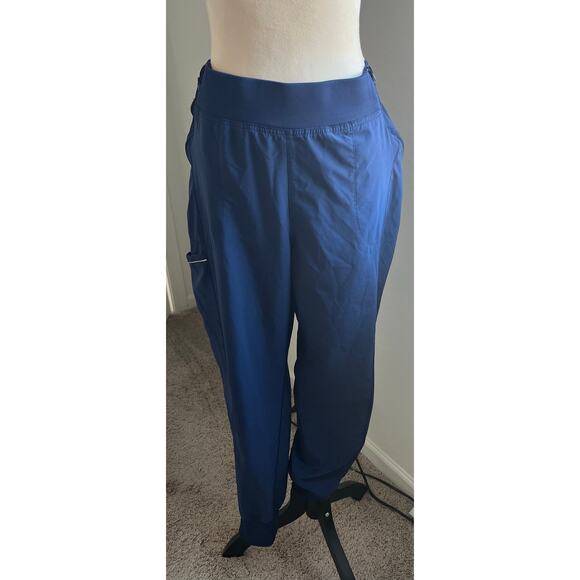 Cherokee Infinity Navy Blue Lots of Pockets Pull Up Jogger Scrub Pants Size XL - Picture 1 of 8